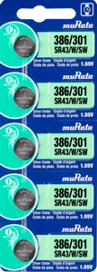 Murata 386/301 (SR43/W/SW) Silver Oxide Battery (5 Count) - EXP 03/2025 - Picture 1 of 8