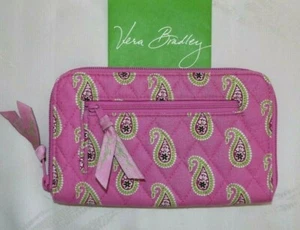 VERA BRADLEY Zip Around Wallet Wristlet - Bermuda Pink - Perfect Condition - Picture 1 of 3