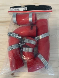 NEW ECS TUNING RED CHARGE PIPE COUPLER KIT BOOST HOSE VW MK8 GTI MQB EVO 22-25 - Picture 1 of 3