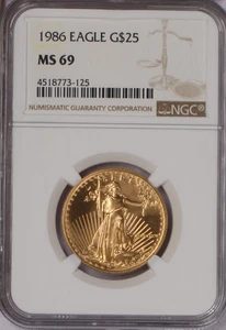 1986 Gold Eagle 1/2 oz. $25 NGC MS69 - Picture 1 of 2
