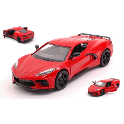 CORVETTE STINGRAY C8 2020 RED 1:24 Motormax Auto Stradali Modellino Nuovo - Immagine 1 di 4