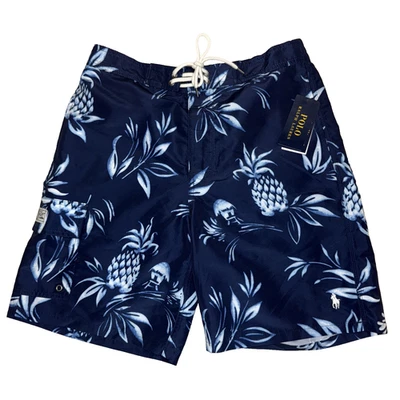 Polo Ralph Lauren Hombres S Kailua 8.5" Bañador Tabla Floral Pantalones Cortos Azul Marino $95 Nuevo con Etiquetas Foto 1 de 4