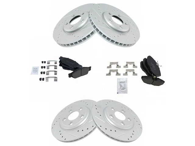 Front and Rear Brake Pad and Rotor Kit For 2000-2002 Jaguar S Type 2001 QP134HW — 第 1/1 张图片