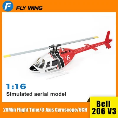 FlyWing Bell 206 V3 6CH GPS 3D Aircraft Auto Return Hovering RC RTF Helicopter - Image 1 of 4