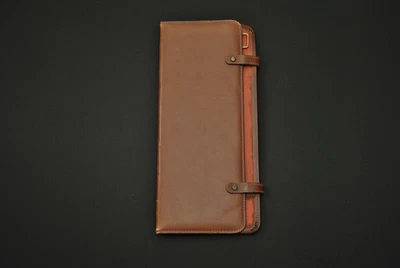 Estuche de viaje con corbata de cuero marrón 925BS de colección Foto 1 de 3