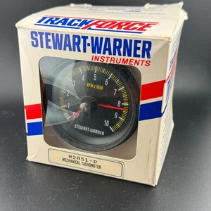 Stewart warner 82851-P Tachometer (mech), 0-10000 RPM, 3-3/8" Adj Redline. - Picture 1 of 5