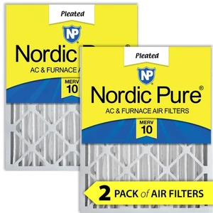 Nordic Pure 18x24x4 (3 5/8) Pleated MERV 10 Air Filters 2 Pack - Picture 1 of 7