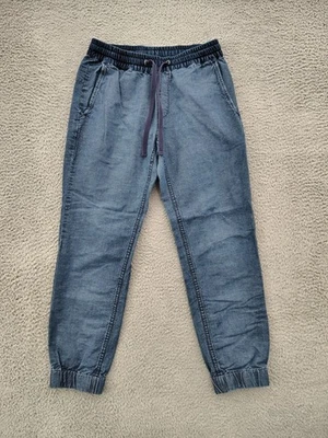 J Crew Pants Mens Small Blue Jogger 100% Cotton Elastic Waist Cuffed Hem Casual - Image 1 of 4