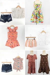 LOT Girl Clothes Outfits Tops Shorts Dresses Romper SUMMER BUNDLE 6 6X Small - Picture 1 of 17