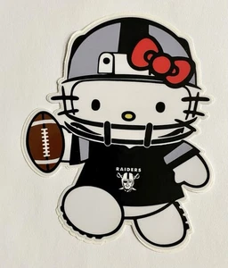 Hello Kitty Las Vegas Raiders Logo - Die Cut 5 Inch Vinyl Sticker Decal NFL - Picture 1 of 2