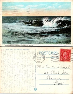 Old Orchard Beach Maine Breaking Wave Postcard - Picture 1 of 1