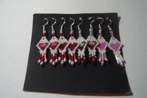 HANDMADE BEADED EARRINGS LOT OF 4 - Picture 1 of 1