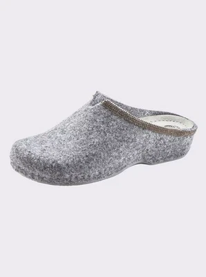 Hausschuh grau 42 Mubb Damen Pantolette aus Filz Glassteinchen UVP:59,99€ 1.907 - Bild 1 von 3