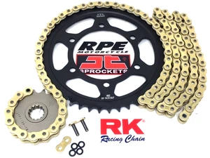 2009-14 YAMAHA YZF R1 GOLD RK 520 ZXW X-RING QUICK ACCEL CHAIN AND SPROCKETS KIT - Bild 1 von 7