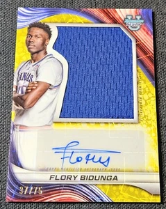 2024-25 Bowman Best U Yellow /75 Refractor Patch Auto Flory Bidunga Jumbo Relic - Bild 1 von 2