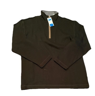 Covington Sweater Pull Over Zippered Shirt Casual Olive Cotton Knit M Men NWT - Image 1 of 4