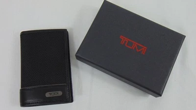 Estuche para Tarjetas TUMI Negro Plegable Nuevo 2.8" x 4.12" Para Hombres Cuero FXT Foto 1 de 4