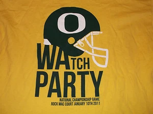 U of OREGON 2011 National Championship Football Game WATCH PARTY TShirt Sz XL - Picture 1 of 3