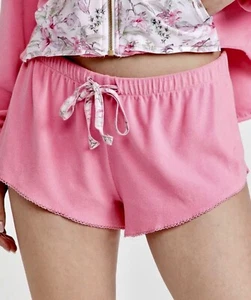 50 $ LoveShackFancy x Hurley Größe S einfarbiger Frottee Strand Spaziergang Shorts pink - Bild 1 von 6