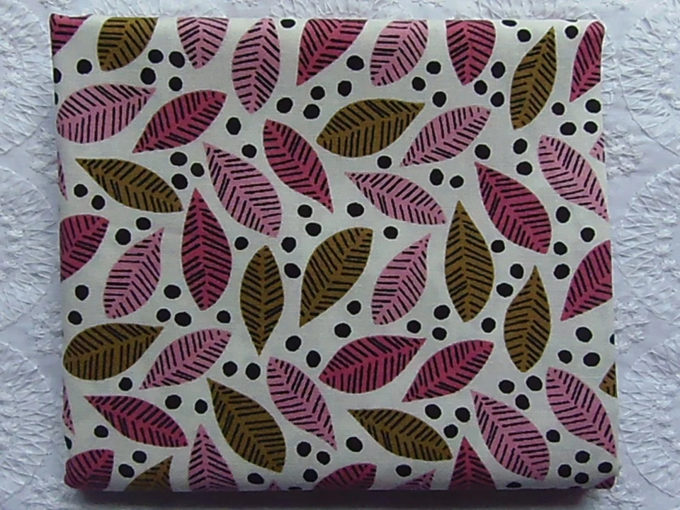 RARE & OOP Cloud 9 Organic Market Day PINK & GREEN LEAVES *100% Organic Cotton* - Image 1 of 1