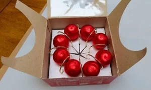 WOW Vintage Candle Decoration...Christmas...In Original Box ..Red Baubles - Picture 1 of 6