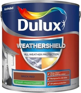 Dulux Weathershield Smooth Masonry Paint Brick Red 2.5L - Picture 1 of 1
