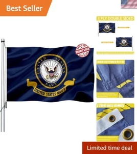 3x5 Navy Emblem Flag - Heavy Duty, Double Sided for Indoor/Outdoor Display - Picture 1 of 8