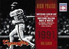 Rod Carew 2012 Panini Cooperstown High Praise #7 HIGH GRADE