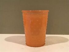 Poppy Fields Raised Dots Hobnail Peach Glass Candle Holder