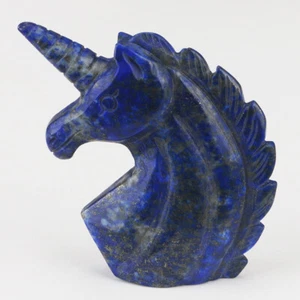 2.3" Natural Blue lapis lazuli Quartz Crystal Hand Carved Unicorn Figurine 196 - Picture 1 of 6