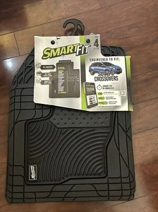 Custom Accessories Smart Fit Black Rubber Floor Mat Set of 4 New Universal - Picture 1 of 2