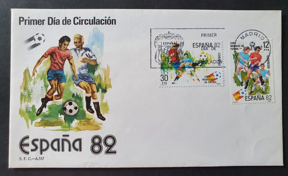 1982 SPAIN ESPANA FOOTBALL SOCCER WORLDCUP BARCELONA FDC - Image 1 of 1