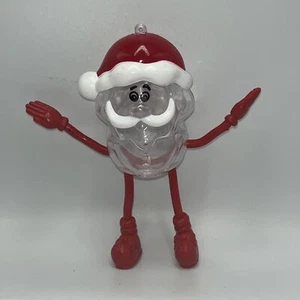 VINTAGE Christmas Santa Claus Candy Surprise Rubber Bendy Plastic Ornament - Picture 1 of 2
