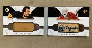 Nice 2013-14 Panini National Treasures Dual Stick Auto Phil Tony Esposito 15/20