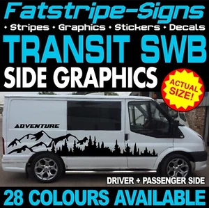 to fit FORD TRANSIT SWB GRAPHICS STICKERS STRIPES DECALS MK6 MK7 MOTORHOME VAN - Picture 1 of 2
