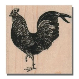 Mounted Rubber Stamp, Chicken Stamp, Chickens,Rooster, Bird, Farm,Animal, Hen,lg - Picture 1 of 2