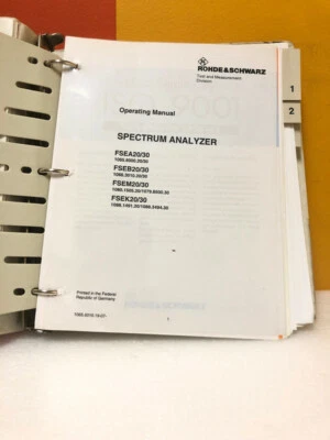 Rohde&Schwarz 1065.6016.19-07 Spectrum Analyzer Operating Manual - Image 1 of 3