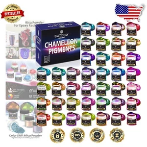 40 Color Shift Mica Powder Set - Holographic for Resin & DIY Projects - Picture 1 of 11