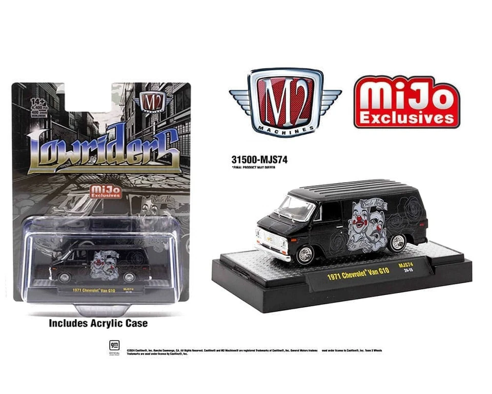 M2 MACHINES USA EXCLUSIVE - LOWRIDERS - BLACK - 1971 CHEVROLET VAN G10 - Image 1 of 1