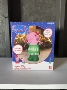Gemmy 3.2 FT LED Peppa Pig In Green Dress Christmas Inflatable Yard Decor - Picture 1 of 3
