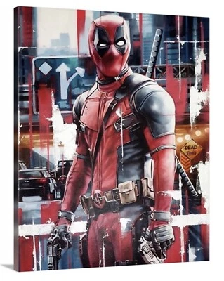 Lienzo Deadpool 16x20 Hogar Habitación Decoración Arte Superhéroe Ryan Reynolds Foto 1 de 3