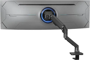 Heavy Duty Monitor Arm Aluminum Single Gas Spring Monitor Arm Suit for Flat/Ultr - Picture 1 of 9