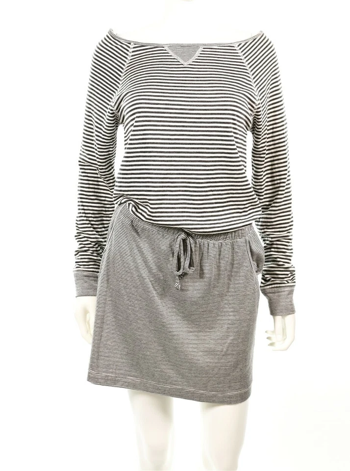 Tart Striped Womens Long Sleeve Casual Shift Dress Grey/White Size Medium - Image 1 of 3