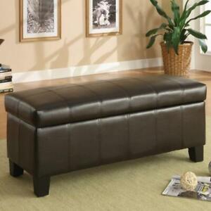 Home Origin Dark Brown Faux Leather Functional Bench