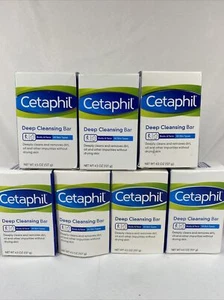 (7) Cetaphil Deep Cleansing Bar Body & Face All Types Remove Oil Impurity 4.5oz - Picture 1 of 3