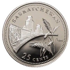 🇨🇦 Canada Provincial quarter 25 cents coin, Saskatchewan Confederation, 1992 - Bild 1 von 2