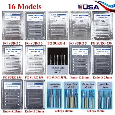 Paquete de 1-10 fresas redondas quirúrgicas dentales de carburo de tungsteno FG para pieza de mano de alta velocidad Foto 1 de 2