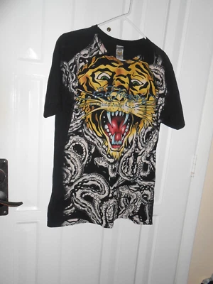 Редкая футболка Ed Hardy от Christian Audigier Tiger двусторонняя мужская размер большой - Изображение 1 из 2