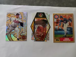 GREG MADDUX Card Lot 1987 Topps Updated, Plus Upper Deck Insert and 1998 Pacific - Picture 1 of 2