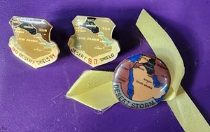 1990 1991 Operation Desert Storm Sheild Lapel Hat Pin Iraq Saudi Arabia Gulf Lot - Picture 1 of 4